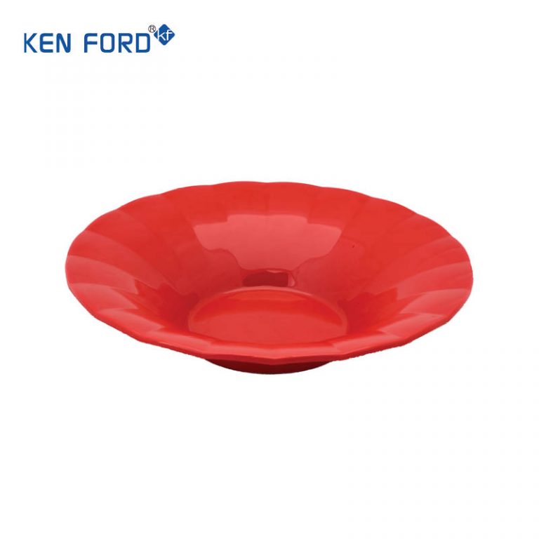 round deep platter red